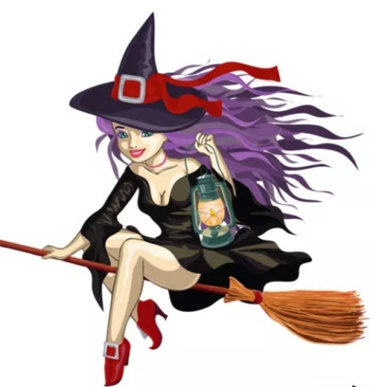 

Наклейка на авто "Ведьмочка" (летит влево)