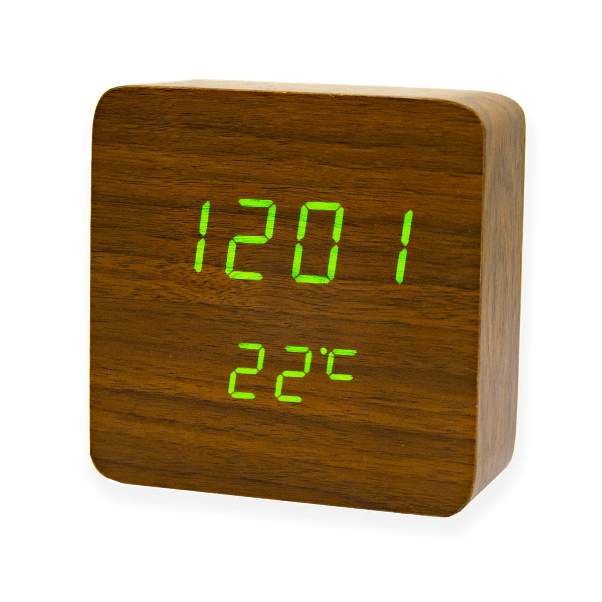 

Часы настольные электронные VST-872 Коричневое дерево, светодиодные led часы с термометром на батарейках (TL)