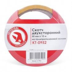 

Скотч двухсторонний 50 мм*10 м на полипропиленовой основе INTERTOOL KT-0952