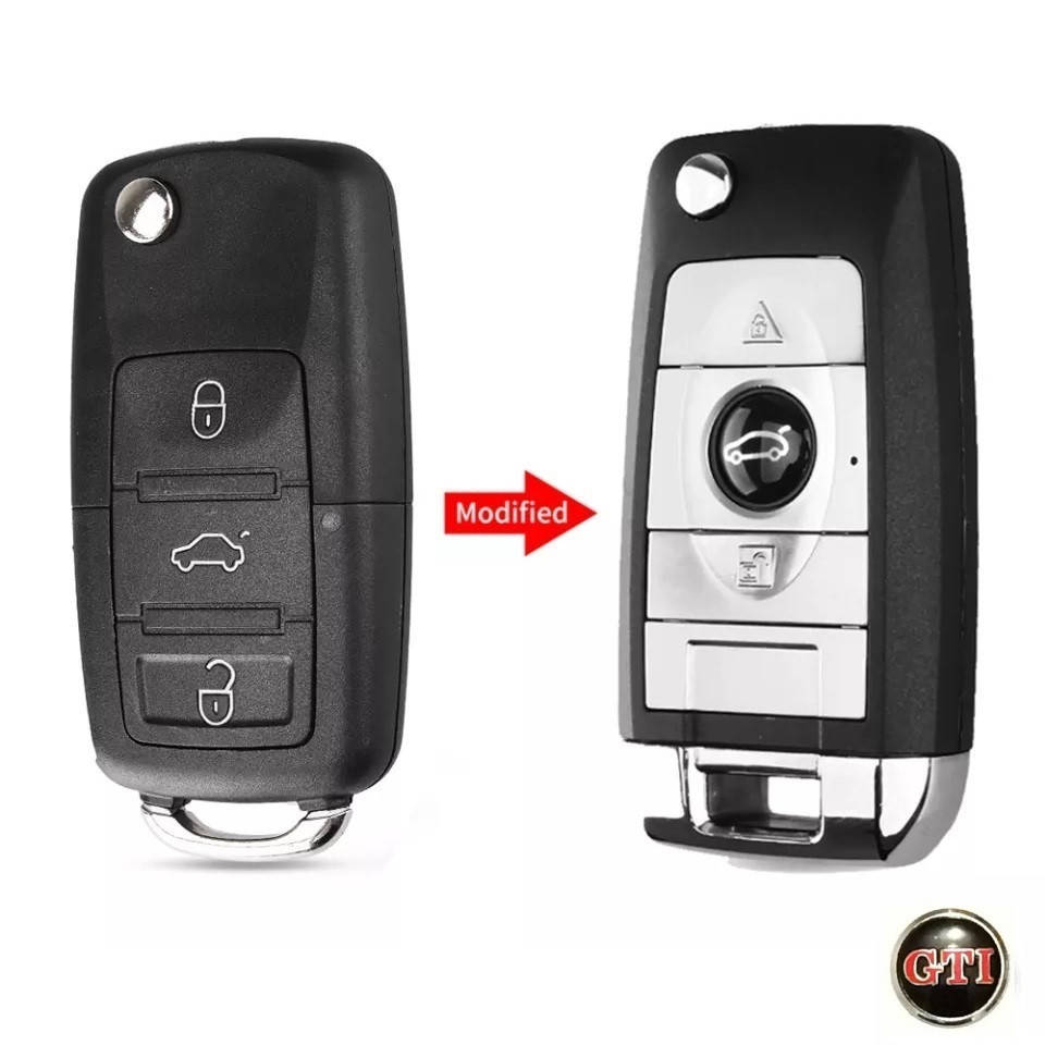 

Корпус викидного ключа 3 кнопки VW/Skoda/Seat (RR1/Логотип GTI)