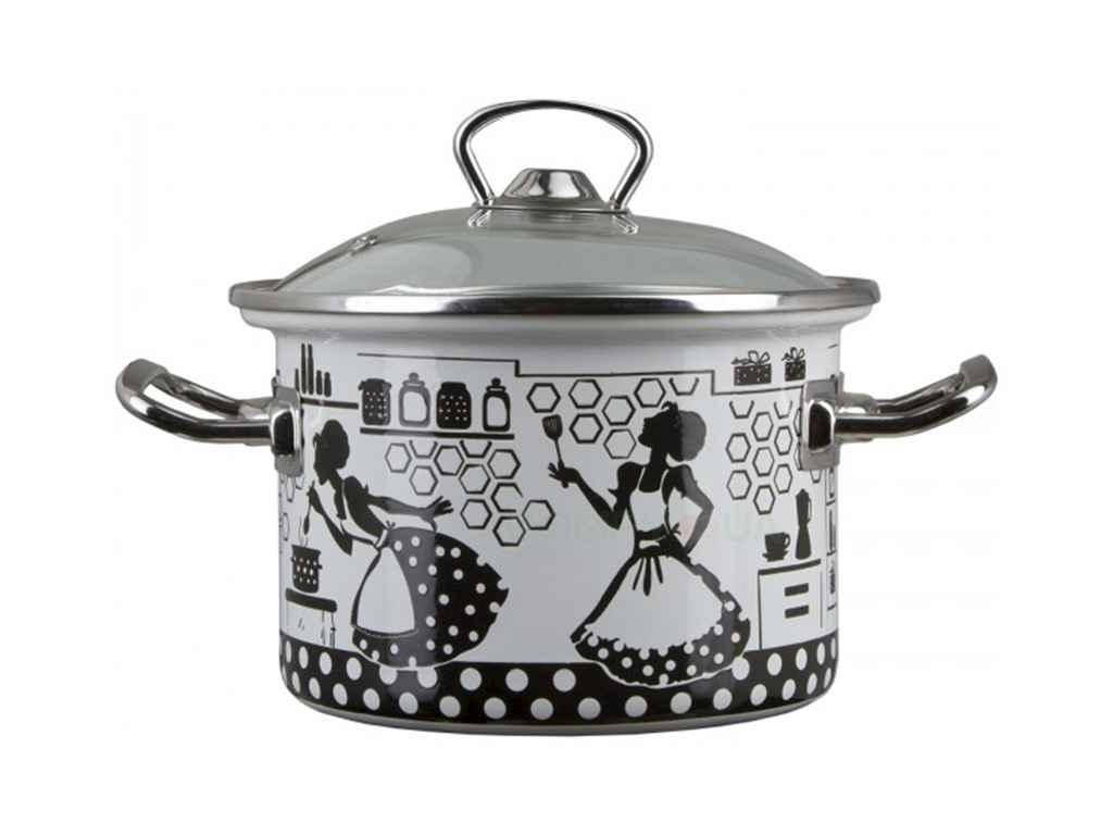 

Каструля ем. 2,0л циліндрична KItchen з нерж. обідком (I83110) ТМ IDILIA