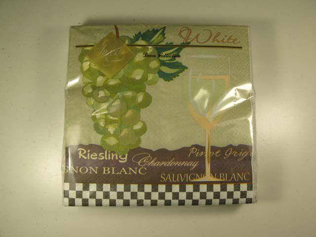 

Салфетка для декора (ЗЗхЗЗ, 20шт) Luxy Белое вино 705 (1 пачка), Белый