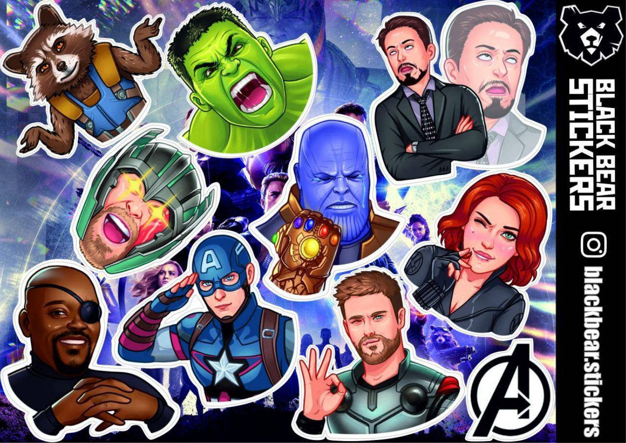 

Стикерпак №14: "Герои Марвел, Мстители, Marvel". Стикеры, наклейки, набор