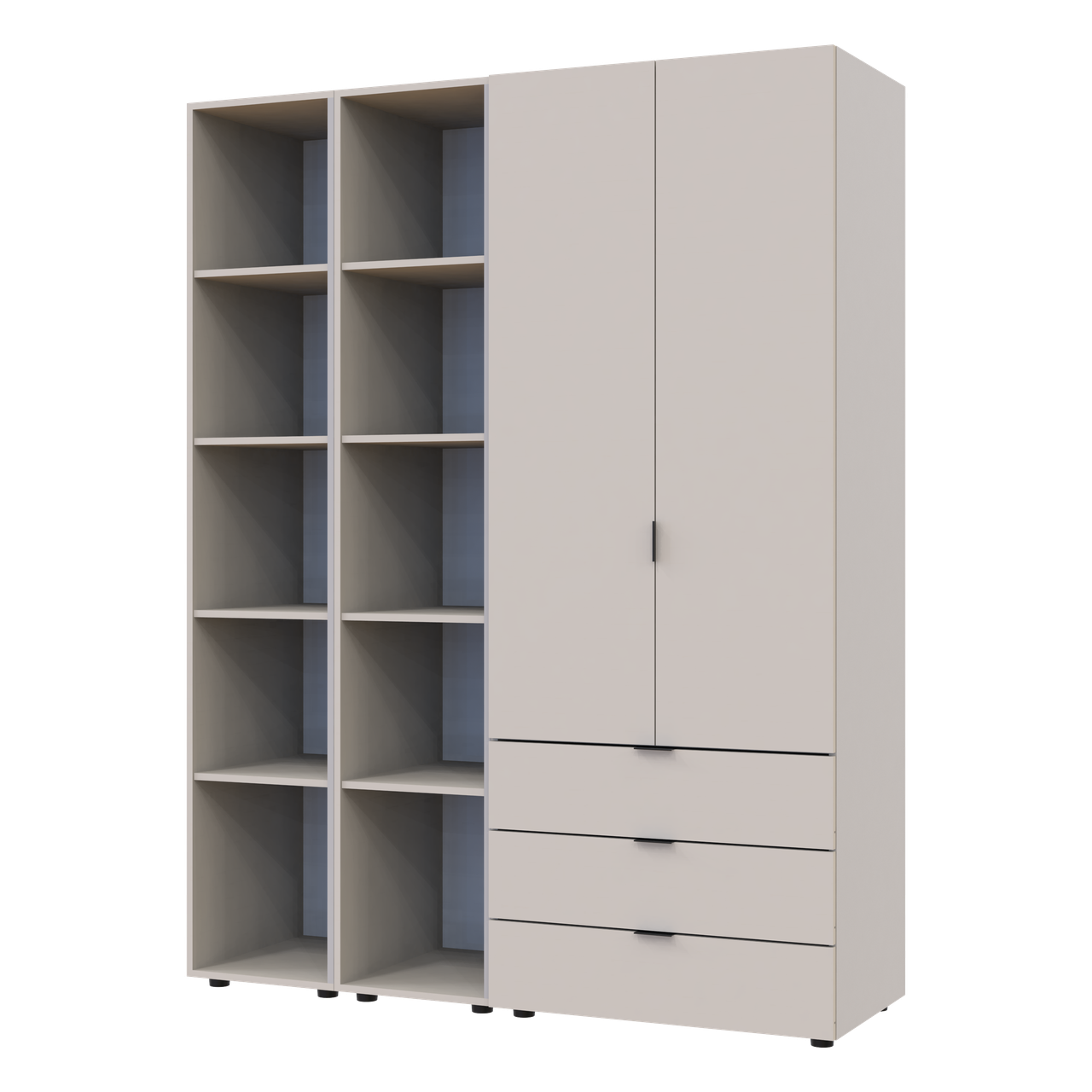 Розпашна Шафа для одягу Doros Гелар з 2 Етажерками Кашемір 2 ДСП 153.9х49.5х203.4 (80737644) 7