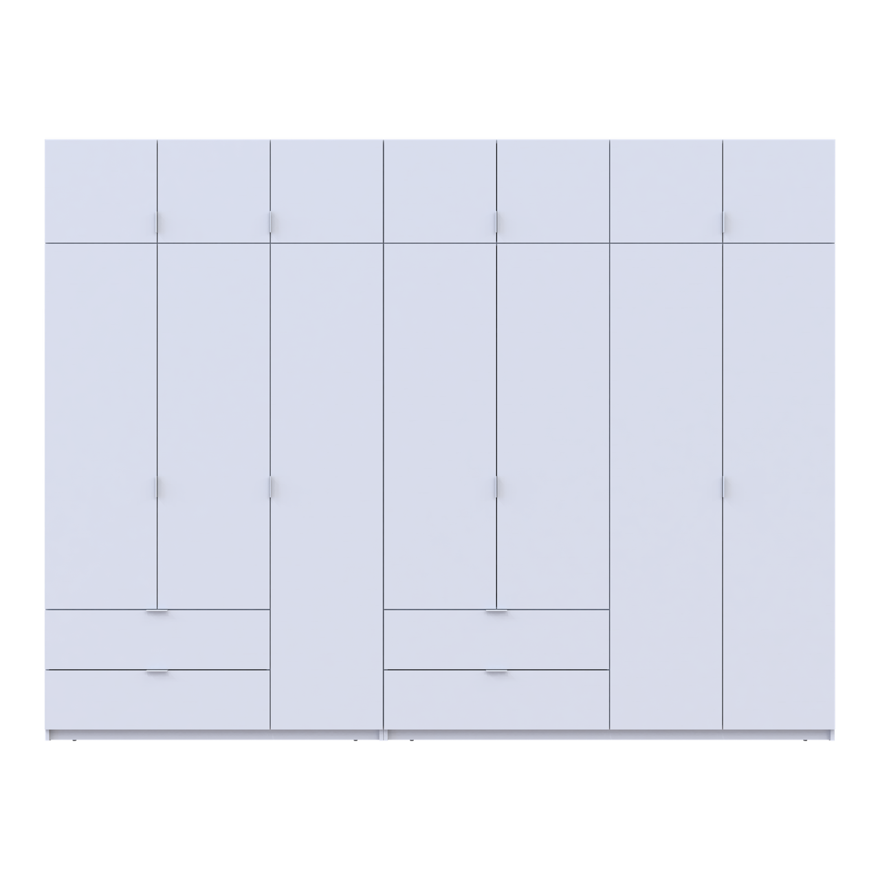 Розпашна Шафа для одягу Doros Лукас Білий 3+4 ДСП 315х50х240 (42005134) 2
