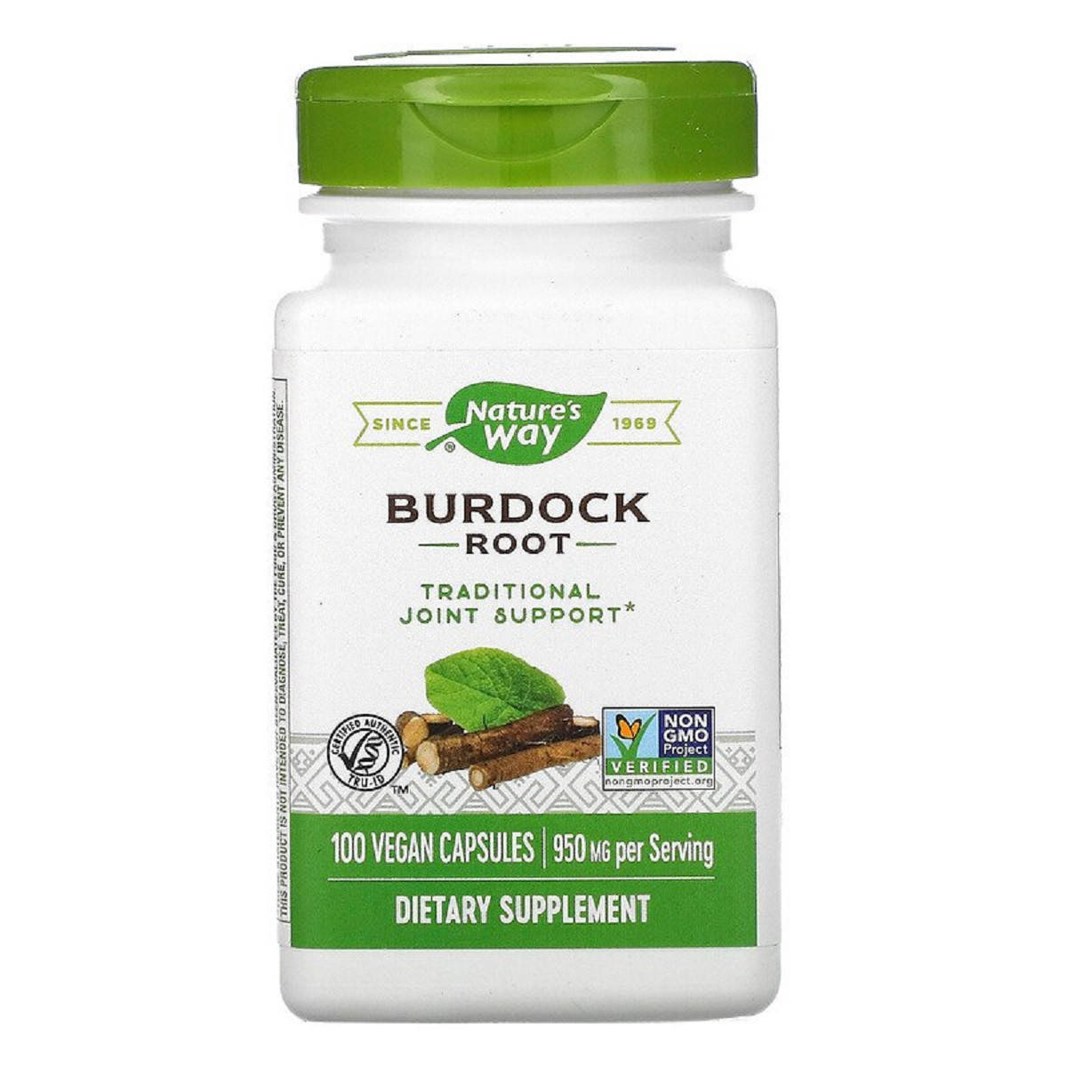

Корень Лопуха, Burdock Root, Nature's Way, 475, 100 капсул