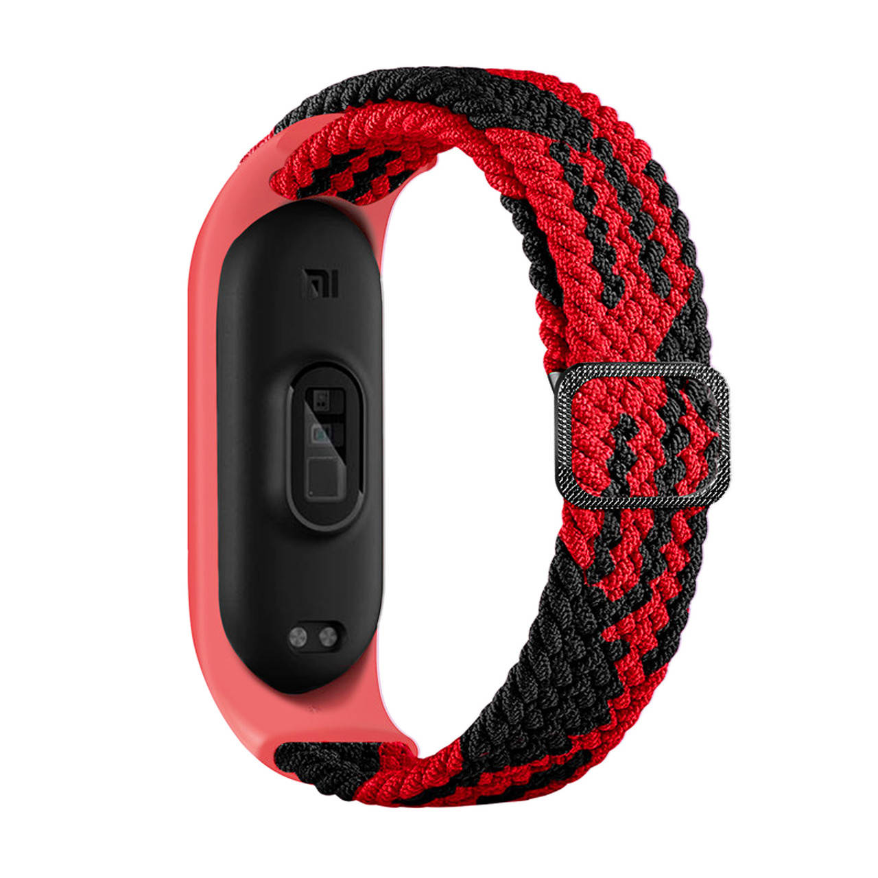 

Ремешок к браслету Mi band 3/4/5/6 solo loop Mi band 3/4, Красно-черный