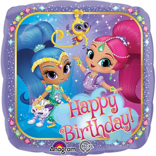 

A 18" Happy Birthday Shimmer and Shine Balloon. Фольгированный шар гелиевый Шиммер и Шайн С Днем рождения, Разные цвета