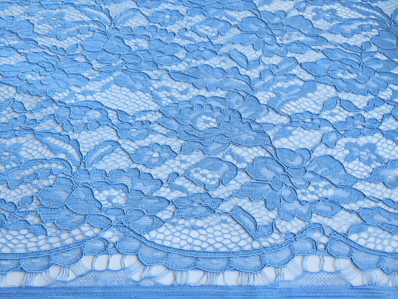 

Гипюр с фестоном цветочный, голубой