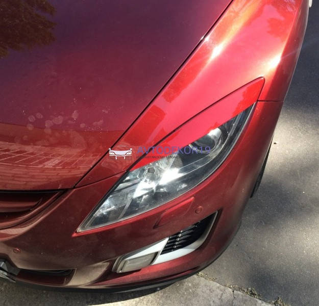 

Реснички Mazda 6 (08-12), накладки на фары Мазда 6, Белый