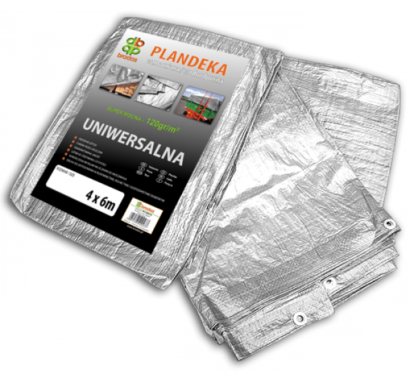 

Тент водонепроницаемый упрочнённый SILVER 120 г/м², размер: 6х8 м - Польша