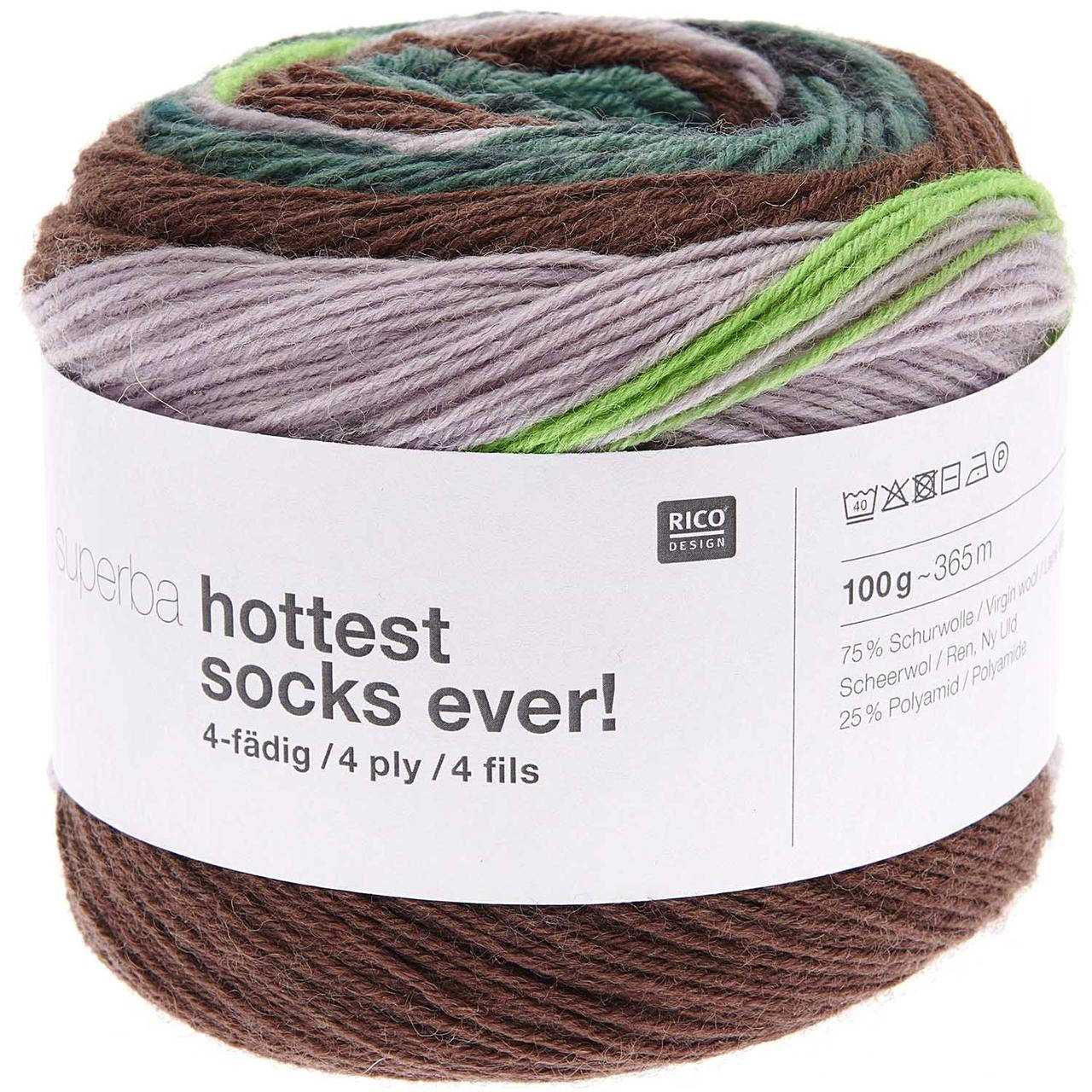 

Пряжа Rico Superba Hottest Socks Ever 4-ply (цвет 03), Зелёный