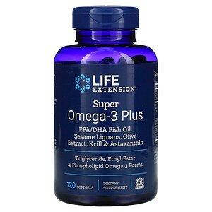 

Омега-3 супер +, Super Omega-3 Plus, Life Extension, 120 капсул (LEX-19881)
