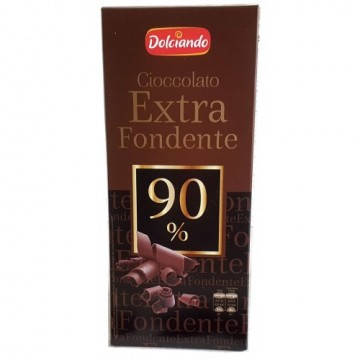 

Шоколад экстра черный Dolciando Extra Fondente, (90% какао), 100г, Италия