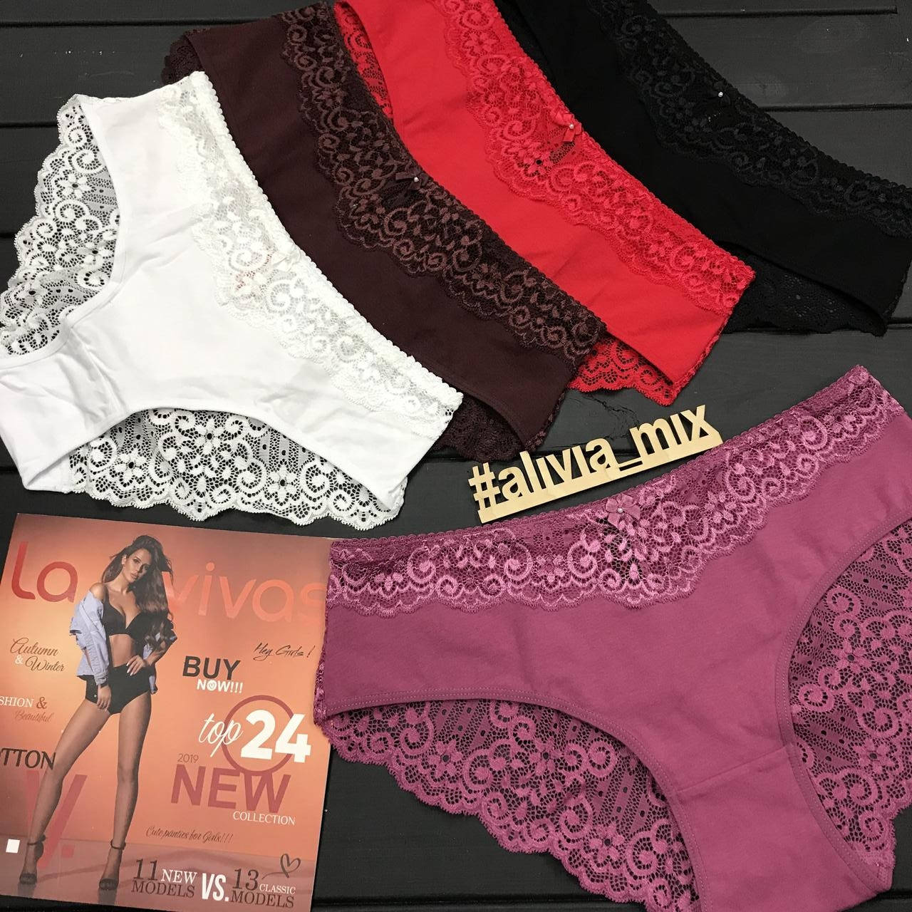 

Женские хлопковые трусы средней посадки XL, Терракотовая вишня