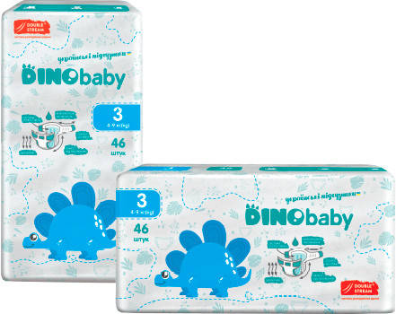 

Подгузники детские Dino Baby 3 (4-9 кг), 92 шт