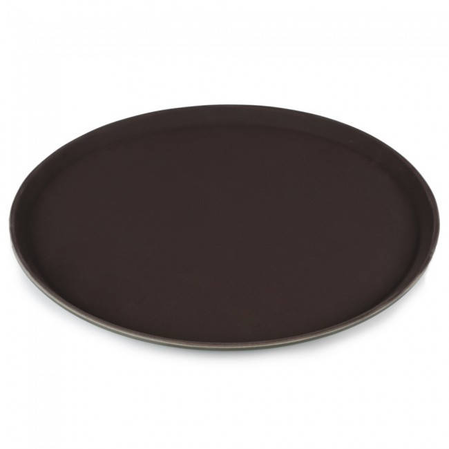 

Поднос круглый прорезиненный 45см коричневый