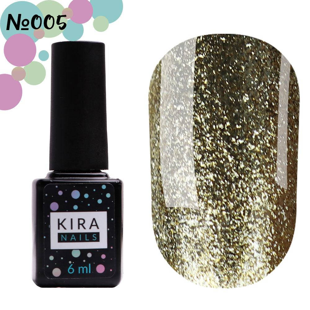 

Гель-лак Kira Nails 24 Karat №005, 6 мл (золото шампань с блестками)