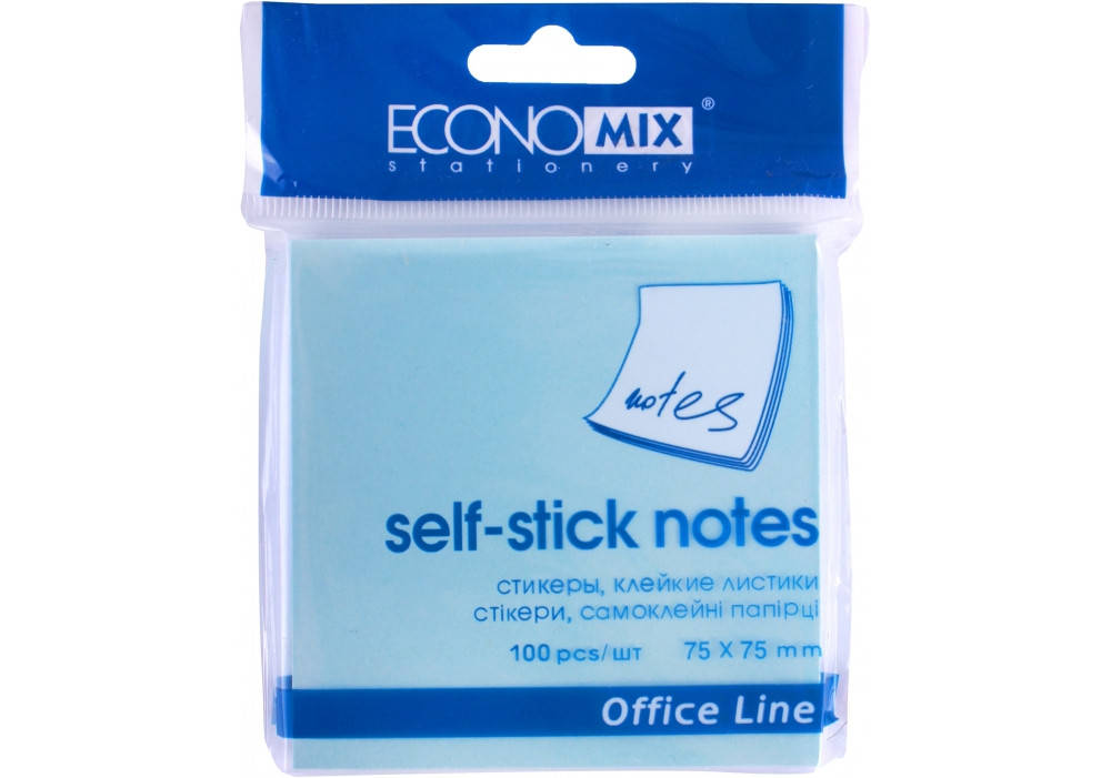 

Стикеры Economix, 75х75, голубые, 100л., Голубой