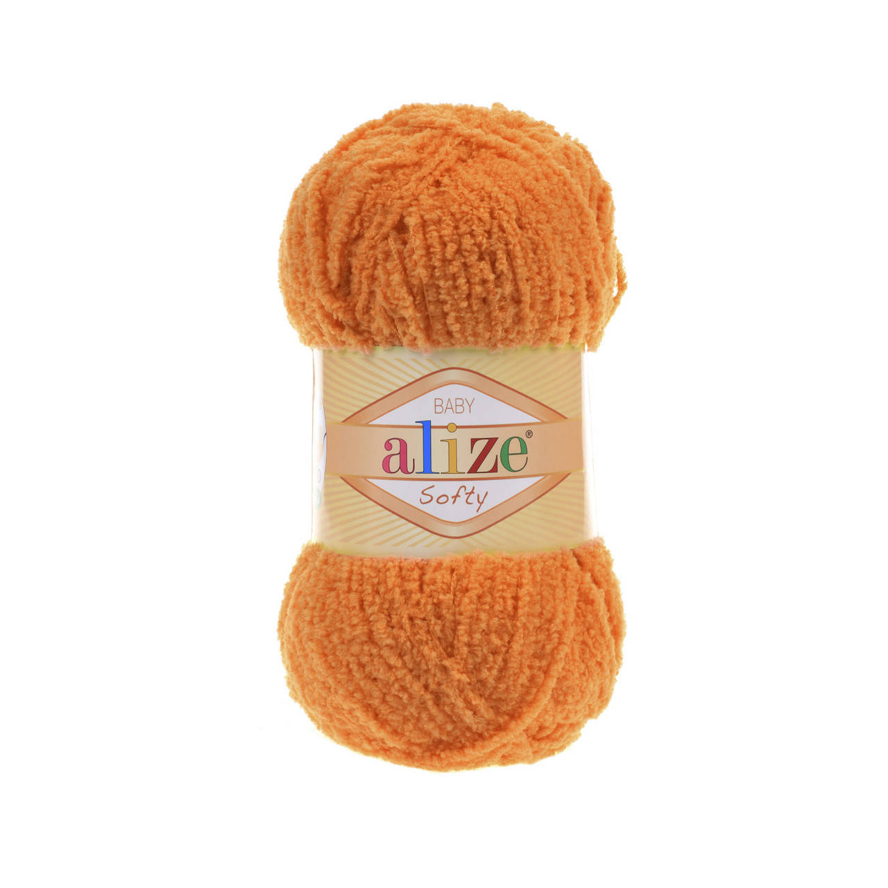 

Alize Softy (Ализе Софти) № 06 оранжевый (Пряжа плюшевая, нитки для вязания)