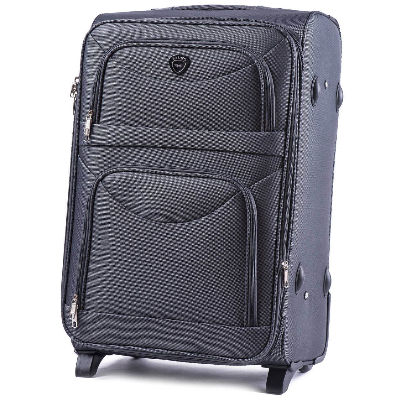 

Чемодан дорожный на 2-х колесах Wings 6802 тканевый  (M) Серый