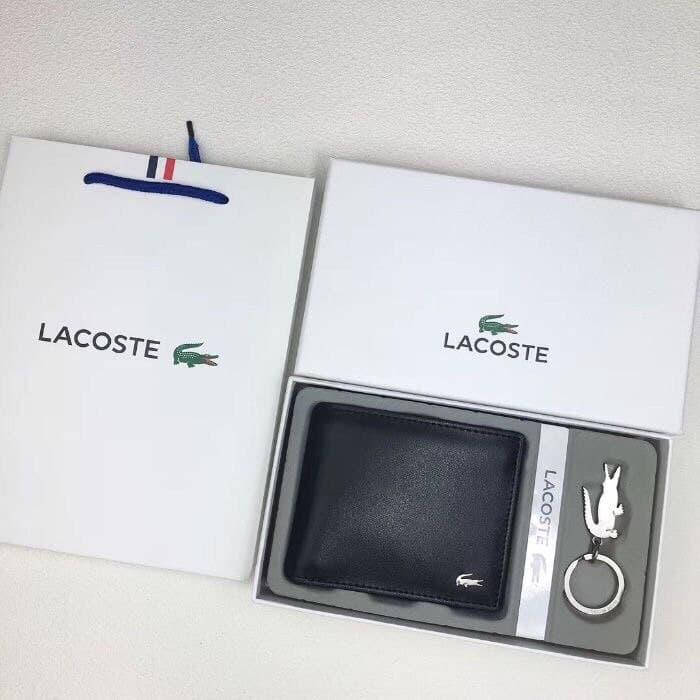 

Мужской кожаный кошелёк Lacoste + Брелок