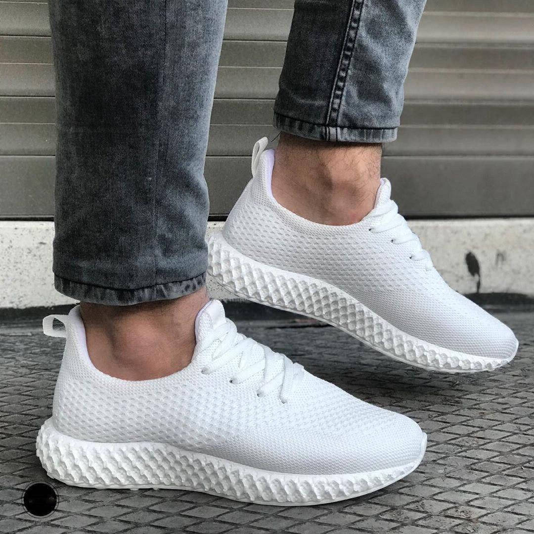 

Мужские кроссовки белые сетка RC 08 42, Белый