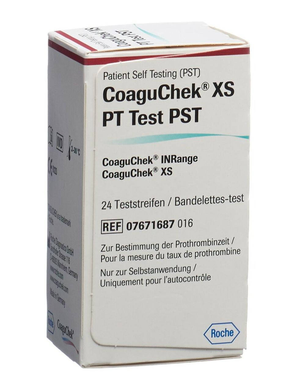 

Тест-полоски CoaguChek XS PT Test PST (Коагучек ИксЭс) для определения МНО, 24 шт.