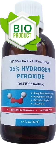 

Перекис водню 35% 50мл. фармацевтична США без бензоат натрію, сірчаної кислоти і миш 'яка.