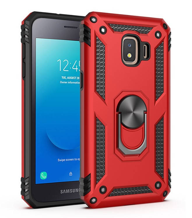 

Противоударный чехол Combo Ring для Samsung Galaxy J2 2018 J250 (Разные цвета) Красный