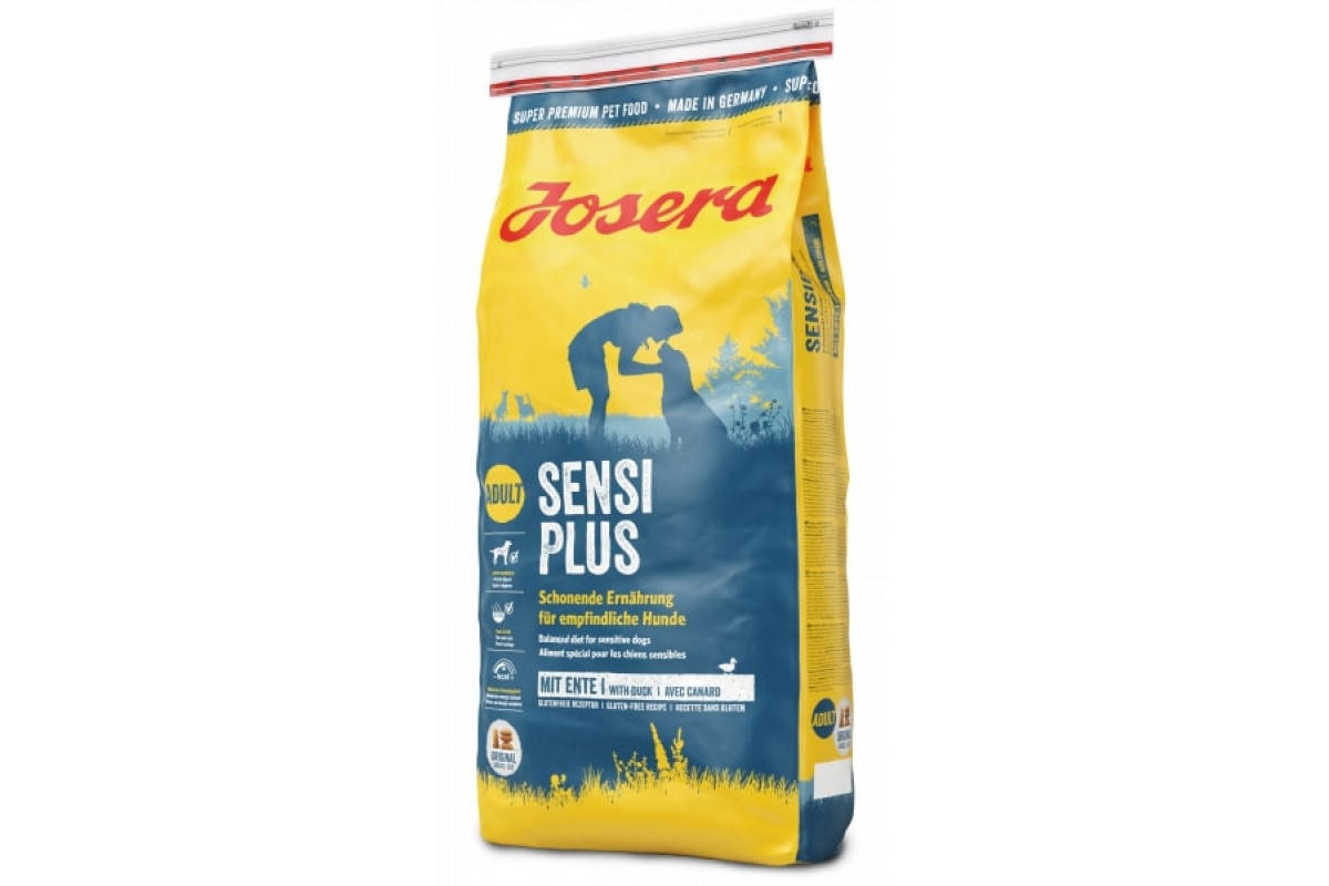

Сухой корм Josera Adult Sensi Plus для взрослых чувствительных собак, с деликатными уткой и рисом, 15 кг