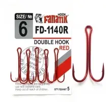 

FD-1140 Red № 6 Двойной крючок