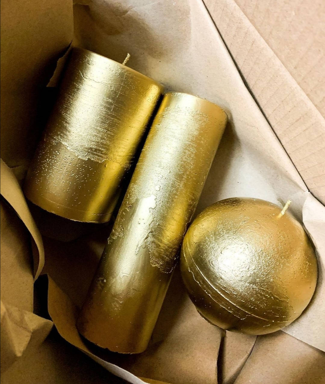 

Свечи интерьерные ручная работа, набор на вес "GOLD"