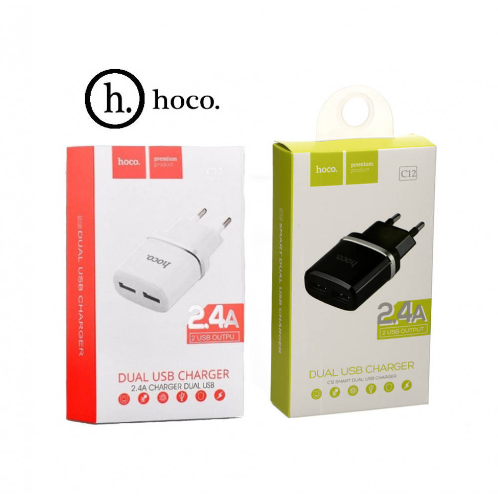 

Сетевое зарядное устройство Hoco C12 2.4A 2-USB