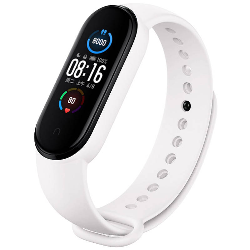 

Mi band 5 6 ремешок ми бенд 6 5 силиконовый Белый