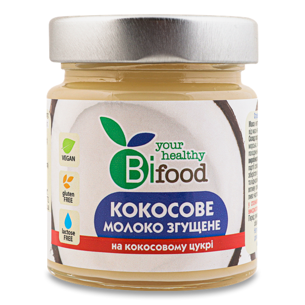 

Кокосовое сгущенное молоко на кокосовом сахаре Bi food, 240г
