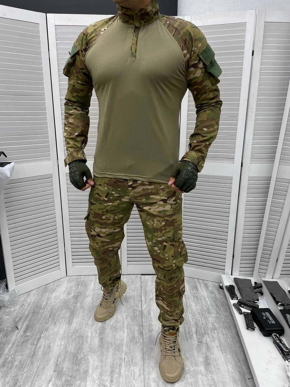 

Тактическая Летняя военная форма комплект, ( Убакс + Штаны ), Камуфляж "Мультикам"