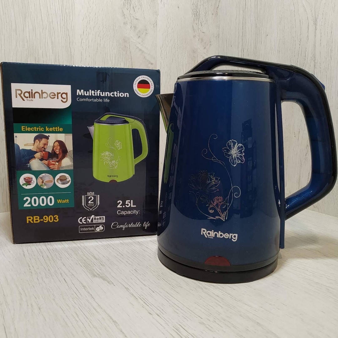 

Электрочайник Rainberg RB-903-1 дисковый 2.5 л 1500W Синий