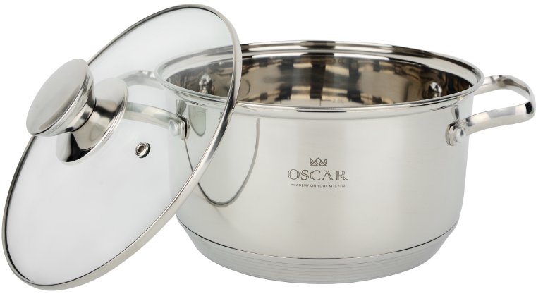 

Кастрюля 2,3л 18см Oscar Grand OSR-2001-18, Светло-серый