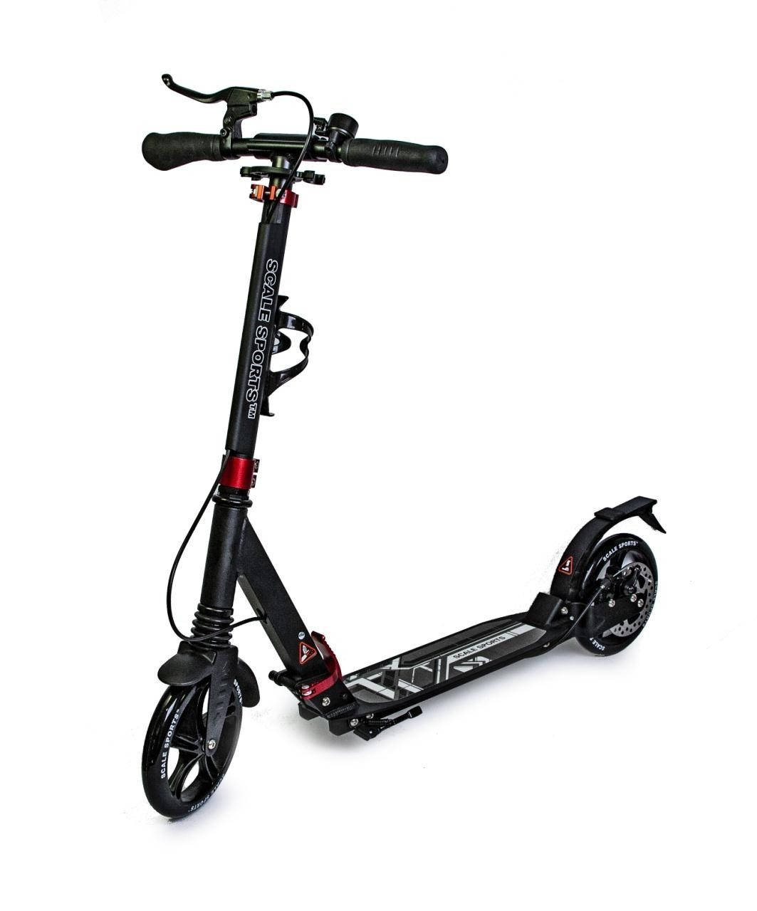 

Самокат Scale Sports Elite Plus SS-04 двухколесный с дисковым тормозом черный + амортизаторы