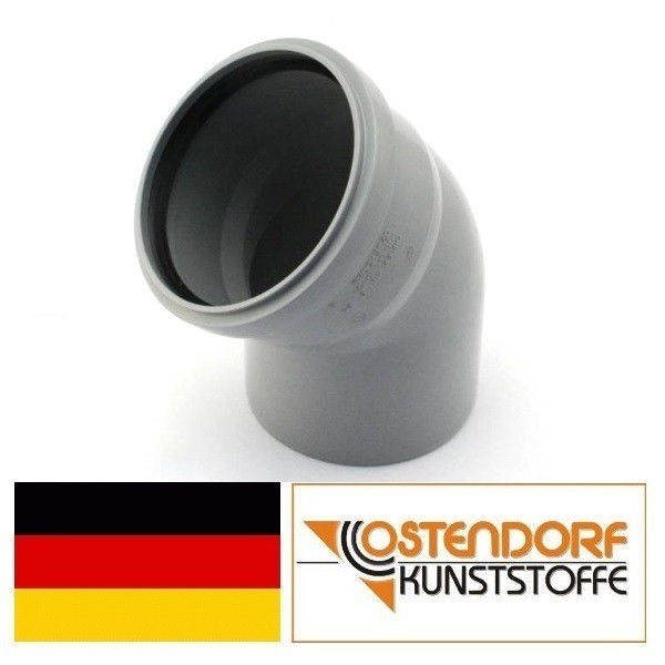 

OSTENDORF (Германия), колено HTB 110х45, для внутренней канализации, Серый