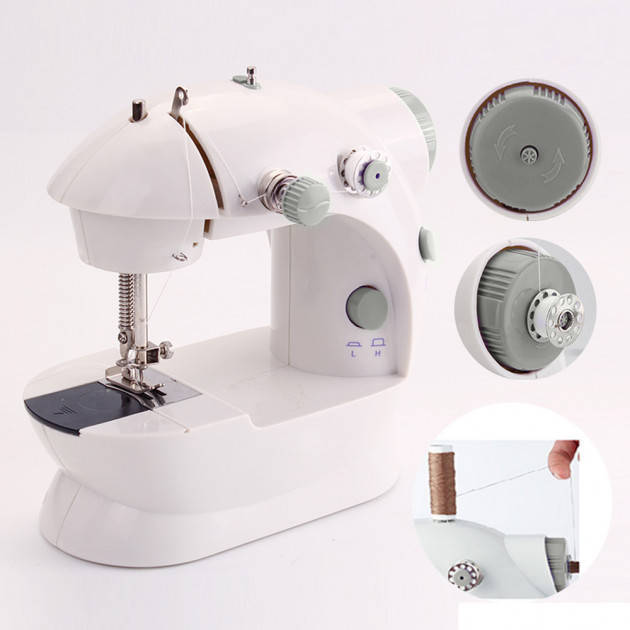 

Мини швейная машинка 4в1 FHSM 201 с адаптером. Mini sewing machine K12-17