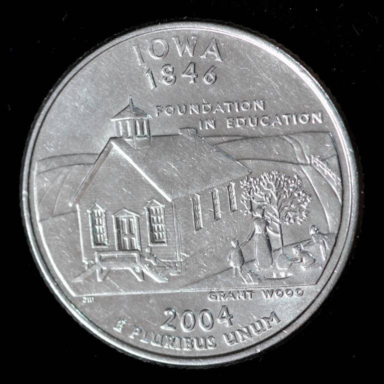 

Монета США 25 центов 2004 г. Айова