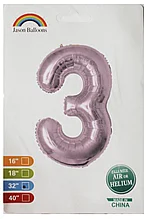 

Фольгированная цифра 32"(80 см) КНР 3 розовое золото