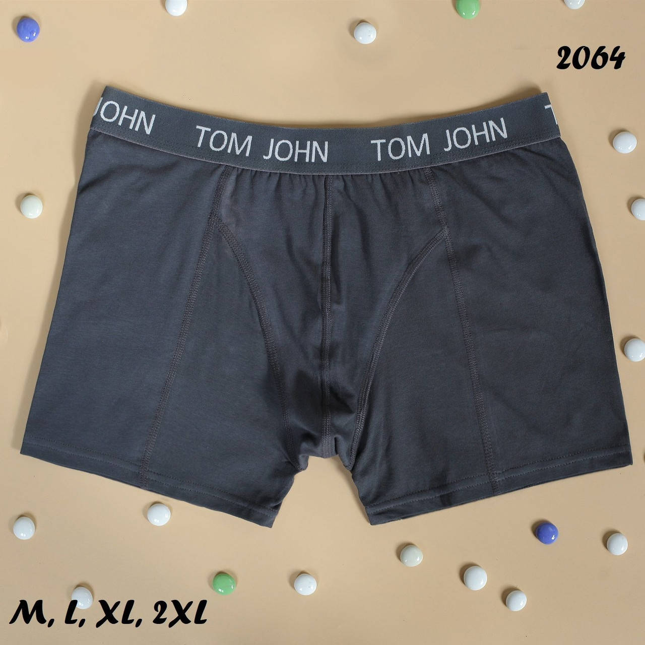 

Трусы мужские боксеры Tom John Турция M, XL, 2XL, Темно-серый