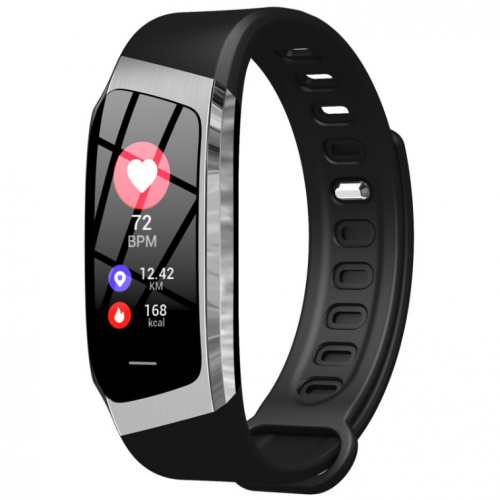 

Фитнес браслет с измерением пульса и давления Smart band E18 silver-black