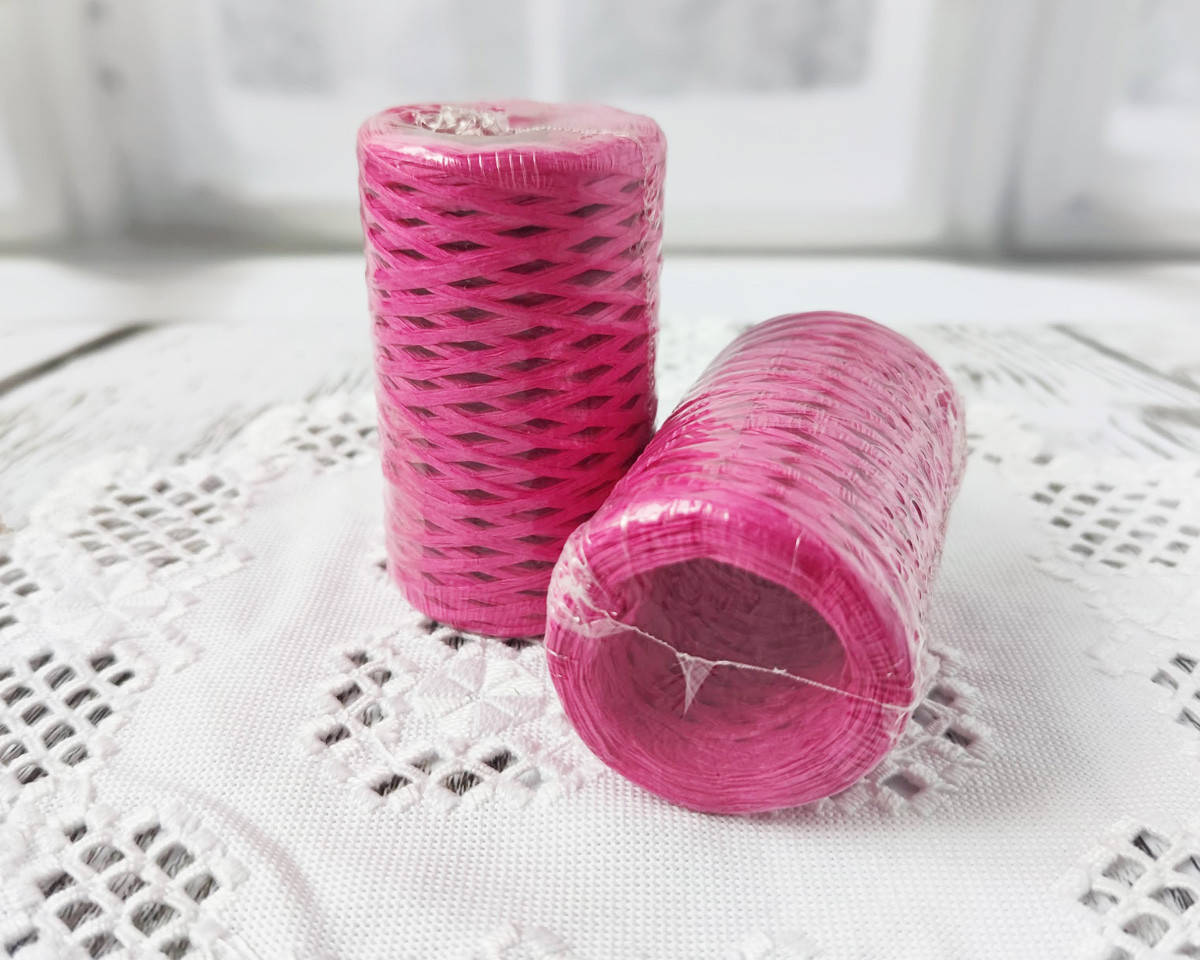 

Рафия декоративная малиновая, 3 мм. 50 гр, Малиновый