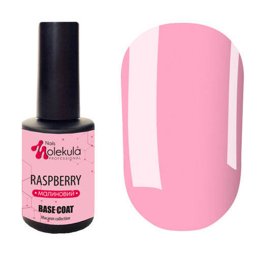 

Molekula Base Coat Raspberry - цветная база (малиновый, эмаль), 12 мл