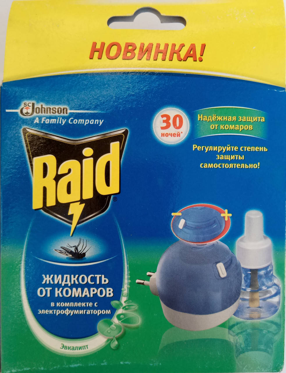 

Комплект фумигатор и жидкость "Эвкалипт" на 30 ночей Raid Рэйд