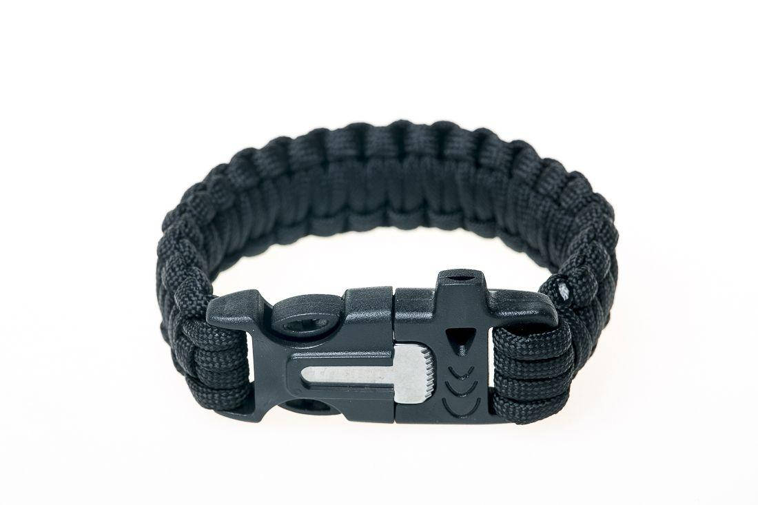 

Браслет для виживання Tramp кремінь, 2м паракорда, Чорний (TRA-232-black)